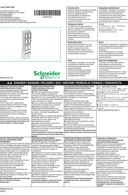 schneider施耐德FuPacT ISFL1250 - Fuse-switch disconnector
